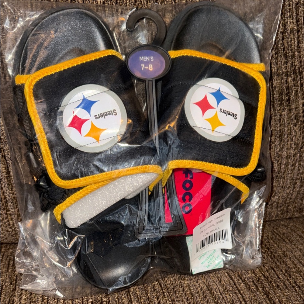 Steelers Black and Yellow Men's Slide Sandals
